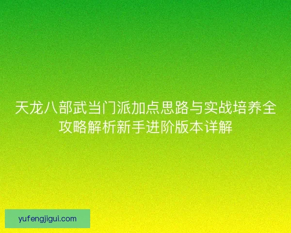 天龙八部武当门派加点思路与实战培养全攻略解析新手进阶版本详解 天龙八部武当门派加点思路与实战培养全攻略解析新手进阶版本详解