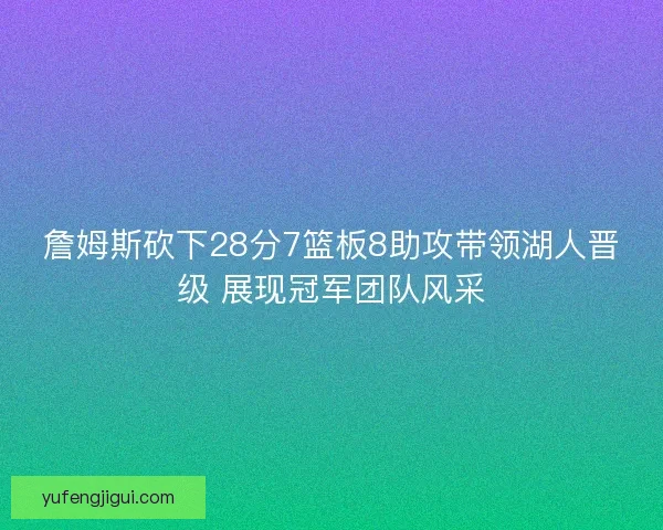 詹姆斯砍下28分7篮板8助攻带领湖人晋级 展现冠军团队风采